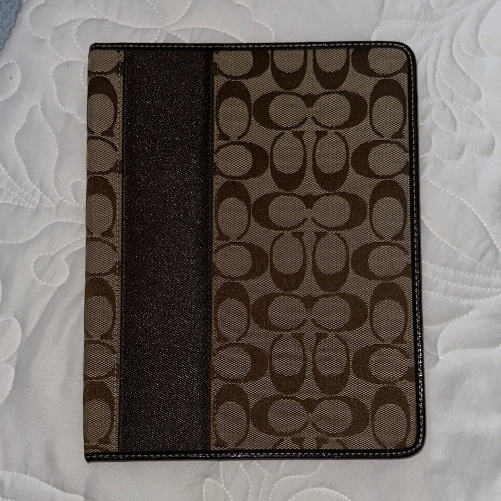 Coach Brown and Tan Tablet Cover